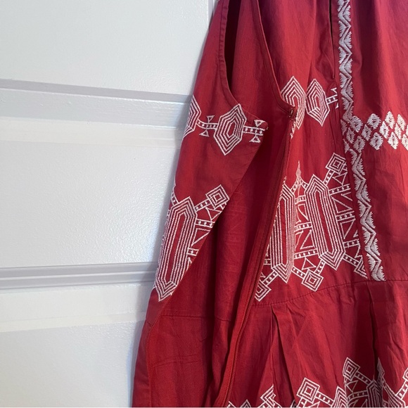 NWT Joie Konomi Top Size 4 Embroidered Halter Sleeveless Tank Peplum Brick Red - Picture 12 of 15